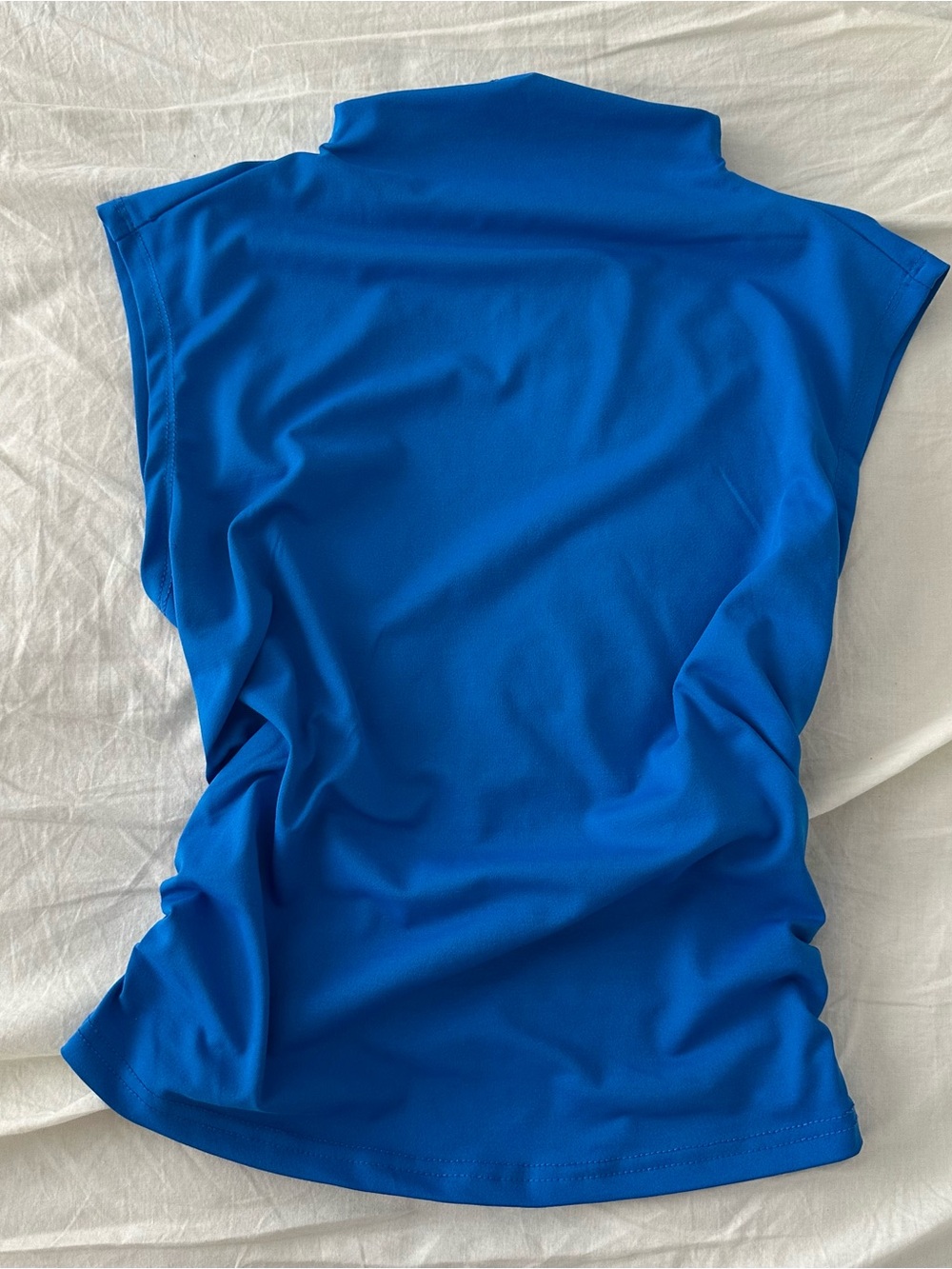 SHEIN Sleeveless Blue Mock Neck Women's Top
